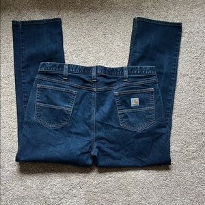 Carhartt Mens Straight Fit Rugged Flex Dark Denim Tapered Leg Jeans 40x30